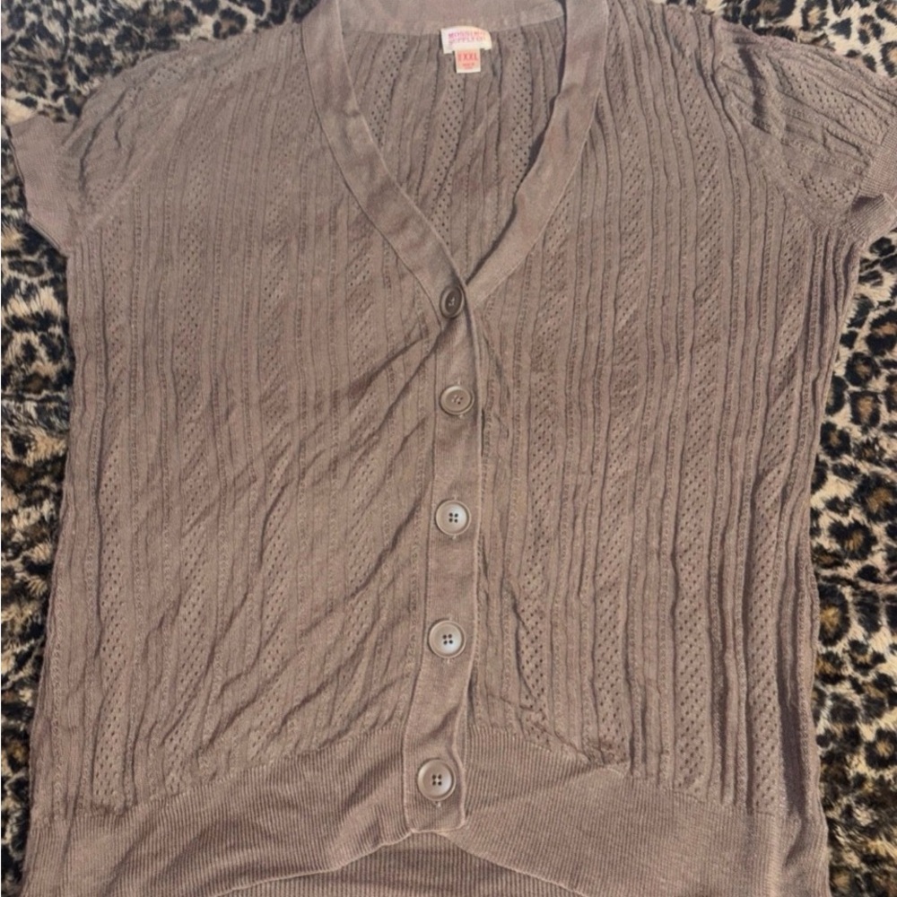 Women's Taupe Button Down Shirt